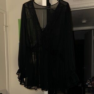 Torrid Black Textured Blouse